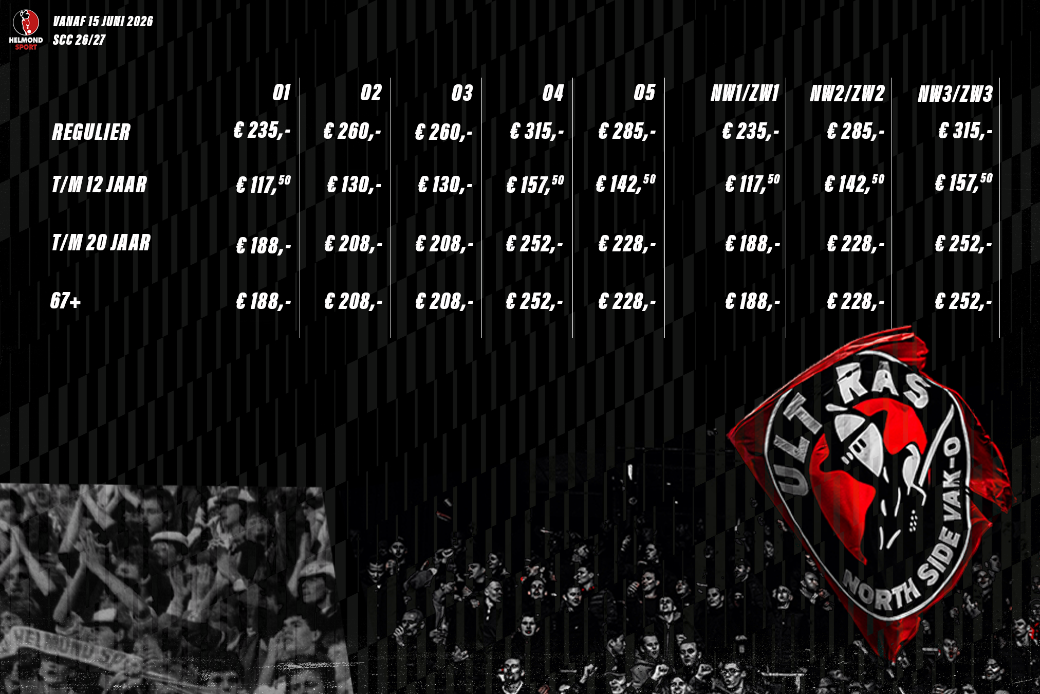 Prijzen seizoenkaart Helmond Sport 2026/2027